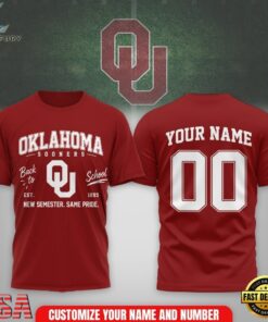 Oklahoma Sooners NCAA Campus Pride Back to School 2026 Personalized 3D Shirt , NCAA 3D Graphic Tee Oklahoma Sooners Ncaa Campus Pride Back TO School 2026 Personalized 3D Shirt