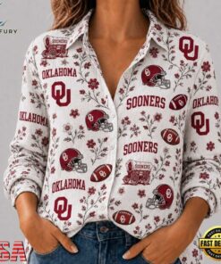 Oklahoma Sooners NCAA College Spirit Blossoms Women Casual Shirt, Trendy NCAA Women Shirt Oklahoma Sooners Ncaa College Spirit Blossoms Women Casual Shirt