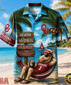 Oklahoma Sooners NCAA No Work No Stress Hawaiian Shirt , NCAA Team Hawaiian Shirt Oklahoma Sooners Ncaa NO Work NO Stress Hawaiian Shirt