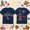 Ole Miss Rebels NCAA Autism Awareness Puzzle Ribbon T Shirt , NCAA 3D Graphic Tee Ole Miss Rebels Ncaa Autism Awareness Puzzle Ribbon T Shirt