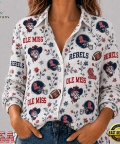 Ole Miss Rebels NCAA College Spirit Blossoms Women Casual Shirt, Trendy NCAA Women Shirt Ole Miss Rebels Ncaa College Spirit Blossoms Women Casual Shirt