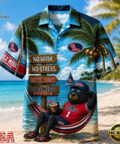 Ole Miss Rebels NCAA No Work No Stress Hawaiian Shirt , NCAA Team Hawaiian Shirt Ole Miss Rebels Ncaa NO Work NO Stress Hawaiian Shirt