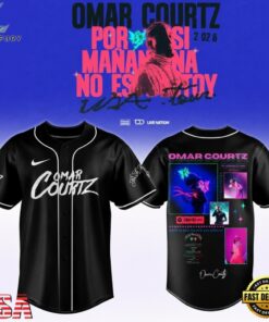 Omar Courtz Por Si Manana No Estoy Tour 2026 Black Baseball Jersey, Music Artist Baseball Jersey Omar Courtz Por SI Manana NO Estoy Tour 2026 Black Baseball Jersey