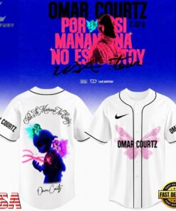 Omar Courtz Por Si Manana No Estoy Tour Signature White Design Baseball Jersey, Music Artist Baseball Jersey Omar Courtz Por SI Manana NO Estoy Tour Signature White Design Baseball Jersey