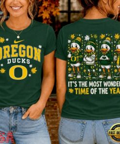Oregon Ducks 2026 NCAA Autumn Festive Cheer T Shirt , NCAA 3D Graphic Tee Oregon Ducks 2026 Ncaa Autumn Festive Cheer T Shirt