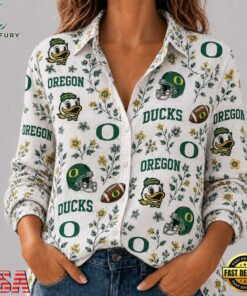 Oregon Ducks NCAA College Spirit Blossoms Women Casual Shirt, Trendy NCAA Women Shirt Oregon Ducks Ncaa College Spirit Blossoms Women Casual Shirt