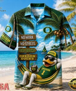 Oregon Ducks NCAA No Work No Stress Hawaiian Shirt , NCAA Team Hawaiian Shirt Oregon Ducks Ncaa NO Work NO Stress Hawaiian Shirt