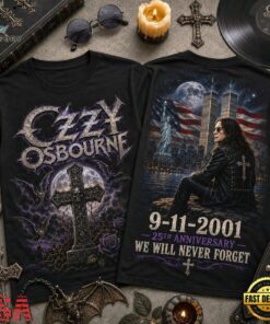 Ozzy Osbourne 911 Memorial 25th Anniversary 3D Shirt , Trending Music 3D Tee Ozzy Osbourne 911 Memorial 25th Anniversary 3D Shirt