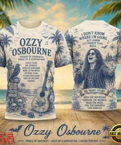 Ozzy Osbourne Tropical Blue Vintage Tour 2026 Vintage 3D Shirt , Trending Music 3D Tee Ozzy Osbourne Tropical Blue Vintage Tour 2026 Vintage 3D Shirt