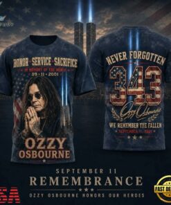 Ozzy Osbourne Twin Towers Tribute 343 Remembering September 11 3D Shirt, Trending Music 3D Tee Ozzy Osbourne Twin Towers Tribute 343 Remembering September 11 3D Shirt