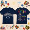 Penn State Nittany Lions NCAA Autism Awareness Puzzle Ribbon T Shirt , NCAA 3D Graphic Tee Penn State Nittany Lions Ncaa Autism Awareness Puzzle Ribbon T Shirt