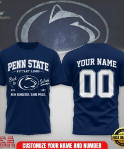 Penn State Nittany Lions NCAA Campus Pride Back to School 2026 Personalized 3D Shirt , NCAA 3D Graphic Tee Penn State Nittany Lions Ncaa Campus Pride Back TO School 2026 Personalized 3D Shirt