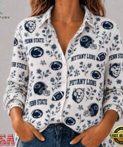 Penn State Nittany Lions NCAA College Spirit Blossoms Women Casual Shirt, Trendy NCAA Women Shirt Penn State Nittany Lions Ncaa College Spirit Blossoms Women Casual Shirt