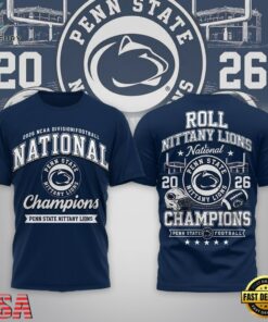 Penn State Nittany Lions NCAA Road to Glory 2026 Football Champions 3D Shirt , NCAA 3D Graphic Tee Penn State Nittany Lions Ncaa Road TO Glory 2026 Football Champions 3D Shirt