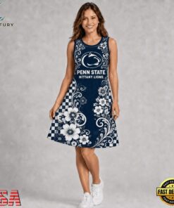 Penn State Nittany Lions NCAA Sporty Floral Elegance Women’s Sleeveless Dress, NCAA Women Summer Dress Penn State Nittany Lions Ncaa Sporty Floral Elegance Women S Sleeveless Dress