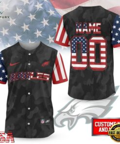 Philadelphia Eagles NFL American Pride Custom Baseball Jersey Shirt , NFL Baseball Shirt Philadelphia Eagles Nfl American Pride Custom Baseball Jersey Shirt