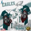 Philadelphia Eagles NFL Game Day Grateful Dead Baseball Jersey Shirt, NFL Baseball Shirt Philadelphia Eagles Nfl Game Day Grateful Dead Baseball Jersey Shirt