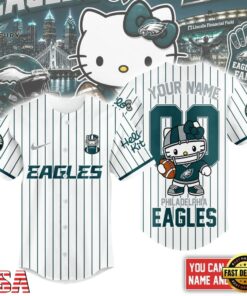 Philadelphia Eagles NFL Kitty Game Day Custom Baseball Jersey Shirt , NFL Baseball Shirt Philadelphia Eagles Nfl Kitty Game Day Custom Baseball Jersey Shirt