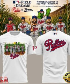Philadelphia Phillies MLB at Field of Dreams 2026 White T Shirt , Music Design T Shirt Philadelphia Phillies Mlb AT Field OF Dreams 2026 White T Shirt