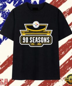 Pittsburgh Steelers 90 Seasons 1933–2022 T Shirt, Trendy 2D Print Shirt Pittsburgh Steelers 90 Seasons 1933 2022 T Shirt