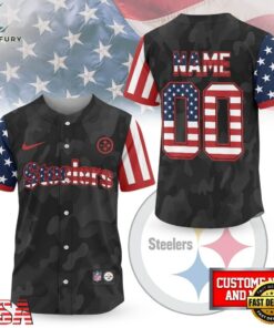 Pittsburgh Steelers NFL American Pride Custom Baseball Jersey Shirt , NFL Baseball Shirt Pittsburgh Steelers Nfl American Pride Custom Baseball Jersey Shirt