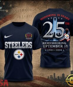 Pittsburgh Steelers NFL Honoring 25 Years Remembering September 11 T Shirt, Sports Fans 3D Shirt Pittsburgh Steelers Nfl Honoring 25 Years Remembering September 11 T Shirt