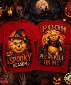 Pooh Witch Hat And Vampire Cape Halloween Lovers Who Embrace Spooky Season 3D Shirt , Music Fans Shirt Pooh Witch Hat And Vampire Cape Halloween Lovers Who Embrace Spooky Season 3D Shirt