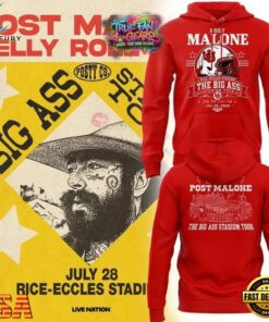 Post Malone x Utah Utes Mascot Football THE BIG ASS Stadium Tour Part 2 Red Hoodie , Music Fans Shirt Post Malone X Utah Utes Mascot Football The Big Ass Stadium Tour Part 2 Red Hoodie