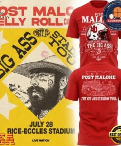 Post Malone x Utah Utes Mascot Football THE BIG ASS Stadium Tour Part 2 Red T Shirt , Music Fans Shirt Post Malone X Utah Utes Mascot Football The Big Ass Stadium Tour Part 2 Red T Shirt