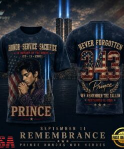 Prince 343 Tribute Portrait and Stars September 11 Remembrance 3D Shirt, Trending Music 3D Tee Prince 343 Tribute Portrait And Stars September 11 Remembrance 3D Shirt