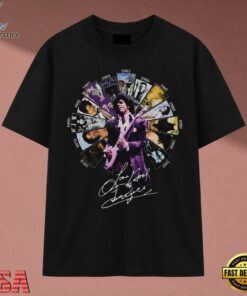 Prince Albums Wheel Graphic Signature Vintage Music T Shirt, Music 2D Graphic Tee Prince Albums Wheel Graphic Signature Vintage Music T Shirt