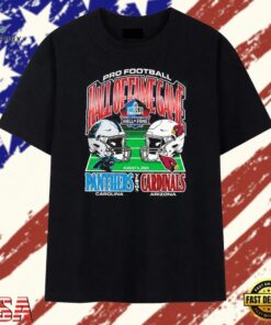 Pro Football Hall of Fame Game 2026 Carolina Panthers Vs Arizona Cardinals Helmets T Shirt , Trendy 2D Print Shirt Pro Football Hall OF Fame Game 2026 Carolina Panthers VS Arizona Cardinals Helmets T Shirt