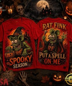 Rat Fink Witch Hat Orange Moon Halloween Spooky Season 3D Shirt , Music Fans Shirt Rat Fink Witch Hat Orange Moon Halloween Spooky Season 3D Shirt
