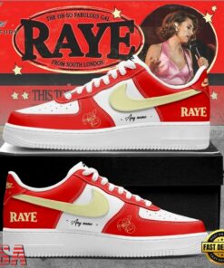 RAYE This Tour May Contain New Music Tour 2026 Custom Red Air Force 1 Shoes