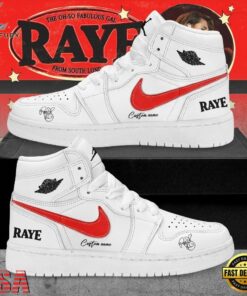 RAYE This Tour May Contain New Music Tour 2026 Custom White Air Jordan 1 Shoes , Music AJ1 Sneakers Raye This Tour May Contain New Music Tour 2026 Custom White Air Jordan 1 Shoes