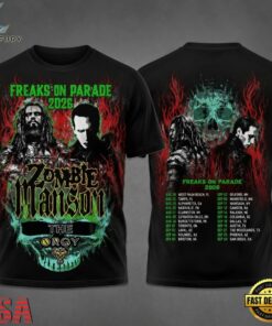 Rob Zombie Marilyn Manson Freaks On Parade Tour 2026 T Shirt, Trending Music 3D Tee Rob Zombie Marilyn Manson Freaks ON Parade Tour 2026 T Shirt