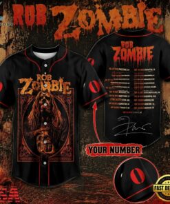 Rob Zombie Tour 2023 Personalized Baseball Jersey, Music Artist Baseball Jersey Rob Zombie Tour 2023 Personalized Baseball Jersey