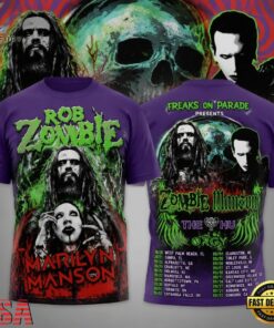 Rob Zombie Tour 2026 All Over Print 3D Shirt, Trending Music 3D Tee Rob Zombie Tour 2026 All Over Print 3D Shirt