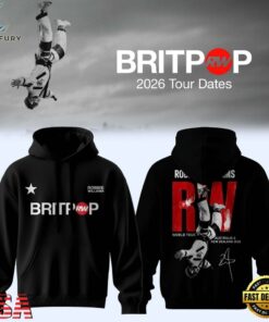 Robbie Williams BRITPOP World Tour 2026 Black Hoodie , Music Fans Shirt Robbie Williams Britpop World Tour 2026 Black Hoodie