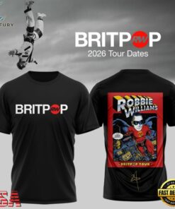 Robbie Williams BRITPOP World Tour 2026 Black T Shirt , Music Fans Shirt Robbie Williams Britpop World Tour 2026 Black T Shirt