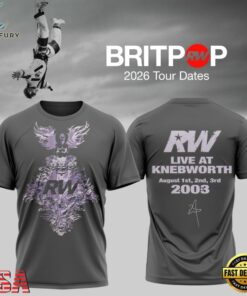 Robbie Williams BRITPOP World Tour 2026 Tour Dates T Shirt , Music Fans Shirt Robbie Williams Britpop World Tour 2026 Tour Dates T Shirt