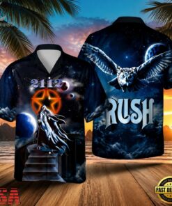 Rock Band Rush 2112 Art Hawaiian Shirt , Music Fan Hawaiian Shirt Rock Band Rush 2112 Art Hawaiian Shirt