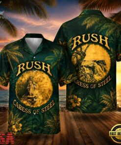 Rock Band Rush Caress Of Steel Hawaiian Shirt , Music Fan Hawaiian Shirt Rock Band Rush Caress OF Steel Hawaiian Shirt