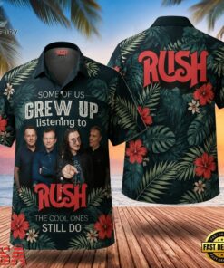 Rock Band Rush The Cool Ones Hawaiian Shirt , Music Fan Hawaiian Shirt Rock Band Rush The Cool Ones Hawaiian Shirt