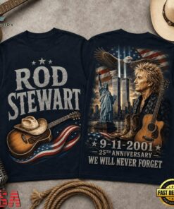 Rod Stewart 911 Memorial 25th Anniversary 3D Shirt, Trending Music 3D Tee Rod Stewart 911 Memorial 25th Anniversary 3D Shirt