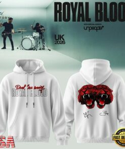 Royal Blood UK Tour 2026 Limited Edition Signature White Hoodie, Trending Music 3D Tee Royal Blood UK Tour 2026 Limited Edition Signature White Hoodie