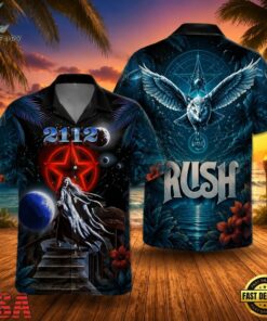 Rush 2112 Starman Hawaiian Shirt , Music Fan Hawaiian Shirt Rush 2112 Starman Hawaiian Shirt