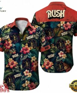 Rush Band Tropical Paradise Tour Edition Hawaiian Shirt , Music Fan Hawaiian Shirt Rush Band Tropical Paradise Tour Edition Hawaiian Shirt
