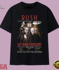 Rush Fifty Something Tour 2026 58th Anniversary Signatures T Shirt, Music 2D Graphic Tee Rush Fifty Something Tour 2026 58th Anniversary Signatures T Shirt
