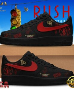 RUSH Fifty Something Tour 2026 Signed Black Air Force 1 Shoes , Music Lover AF1 Shoes Rush Fifty Something Tour 2026 Signed Black Air Force 1 Shoes